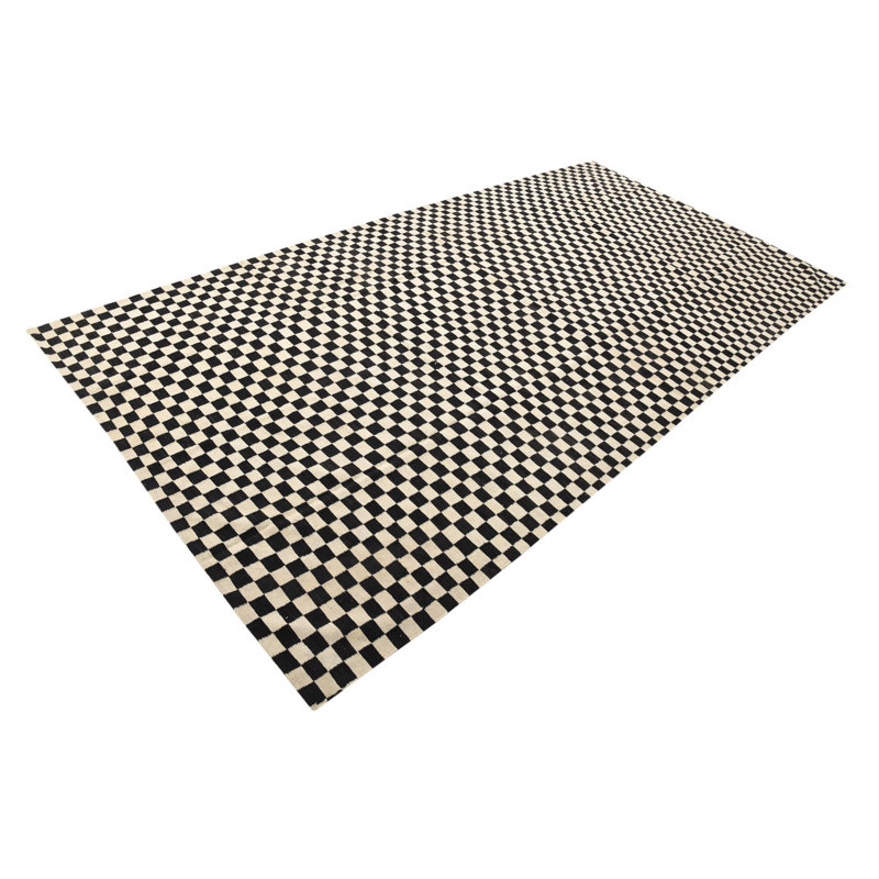 Tapis de couloir noir et blanc Orta
