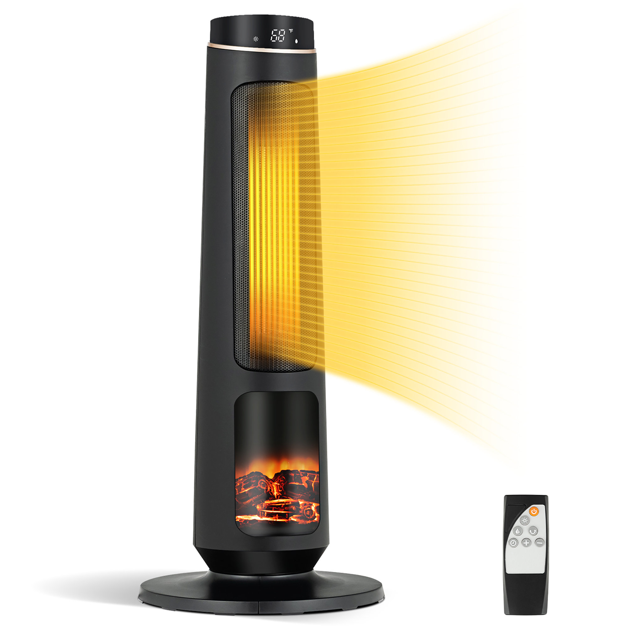 Costway 1500 Watt Watt 5100 BTU BTU Electric Tower Space Heater with  Adjustable Thermostat , Remote Included u0026 Reviews | Wayfair