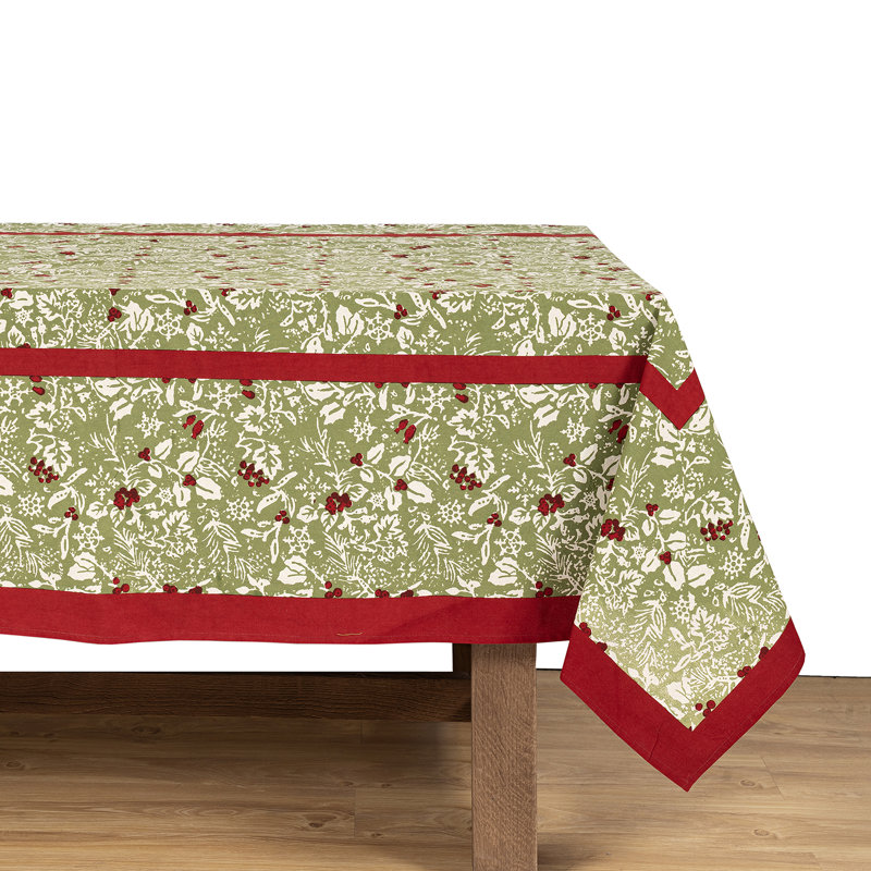 Baies De Houx Handmade Floral Tablecloth, 90" Square