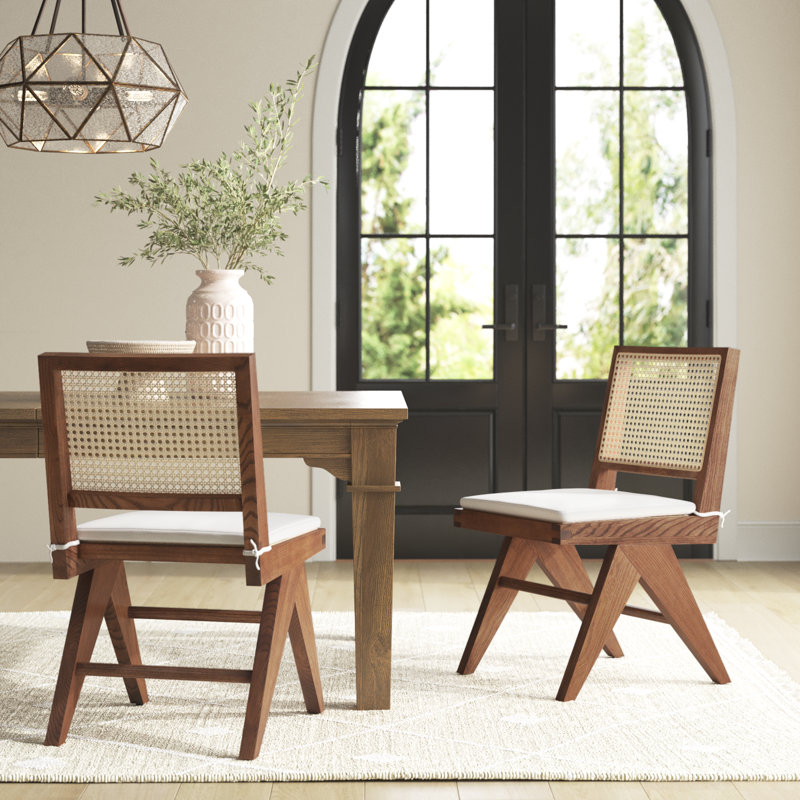 Josephina 16.9'' H Linen Upholstered Dining Chair, Walnut