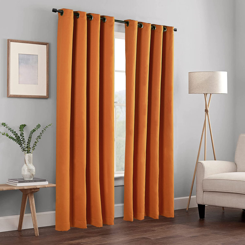 Blackout Curtain Pair, Burnt Orange, 137.2cm W x 160cm L