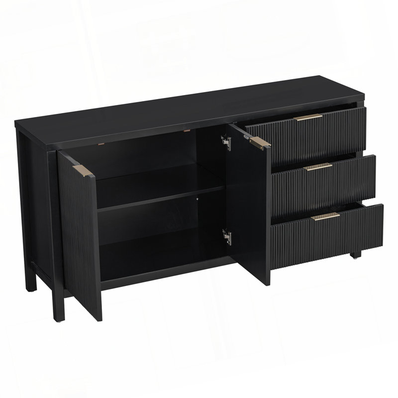 Multi-Functional Wooden Sideboard Sideboard, Black