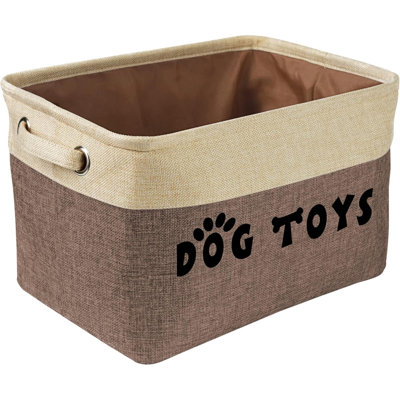 Dog Toy Basket Bin- Rectangular Storage Box Chest Organizer For Dog Toys,Dog Coats,Dog Clothing,Dog Apparel & Accessories