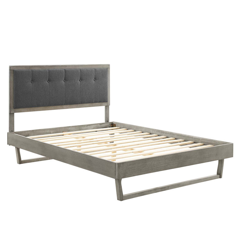 Lit plateforme Willow, Gris/gris anthracite, Simple