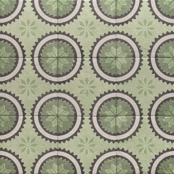 Verity Poppy 8" x 8" Patterned Matte Porcelain Tile