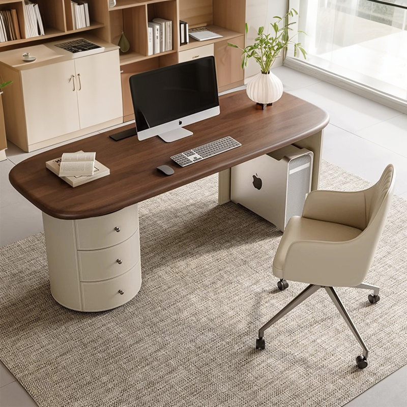Bureau en cuir Mid-Century, H 29,52 po x l 55,12 po x P 25,59 po