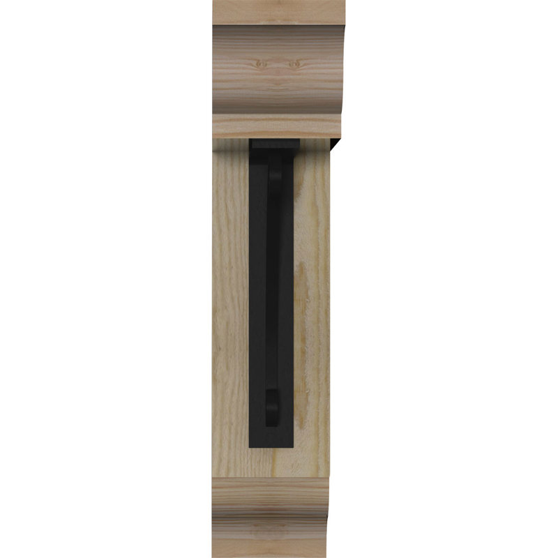 Legacy 4" Single Brace Ironcrest Bracket, 20"H x 18"D, 3 1/2"W x 4"T Douglas Fir (Smooth)