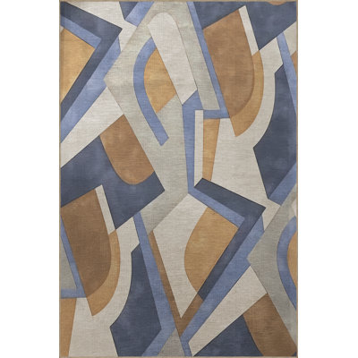 Tapis décoratif moderne multicolore à motif géométrique abstrait