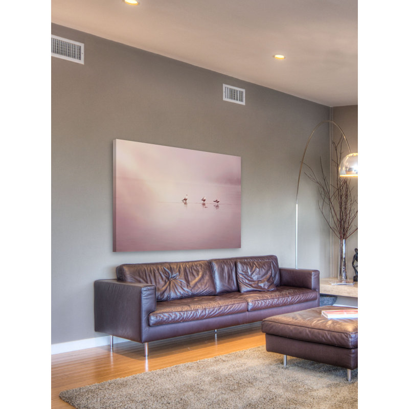 3 Gulls by Sylvia Cook - Wrapped Canvas Print, 30cm H x 46cm W x 4cm D