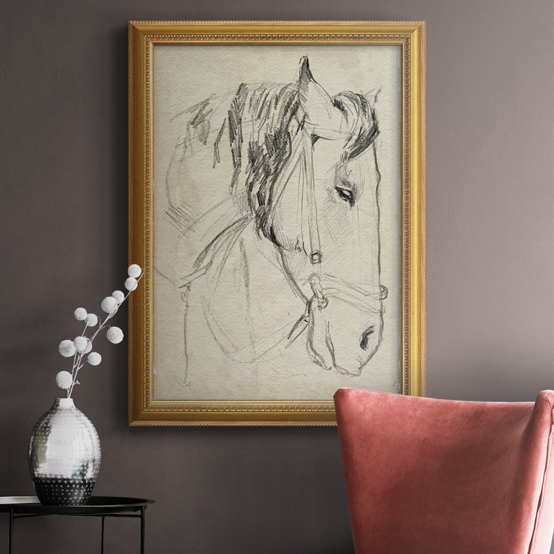 Croquis de cheval en bride I, L 24 po x H 36 po