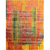 Hand Knotted Area Rug in Gold And Red