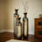 Hand-Forged Fire-Finished Metal Vases, Set Of 3 Tall Rustic Floor Vases, Modern Farmhouse & Industrial Home Decor-1264807748