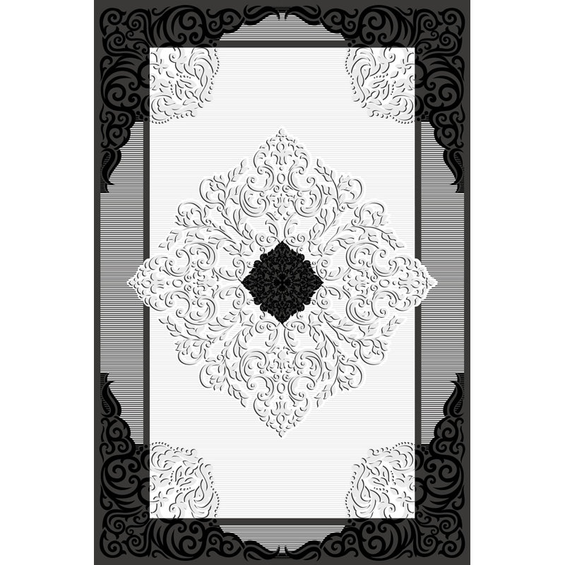 Stylish Woven Carpet, 100% Polyester, 4.0 x 5.9 Feet | 3D Digital Printing, Antibacterial, Non-Slip PVC Underside | Machine Washable, Pile Height: 0.3 Inches, Perfect for Living Room & Bedroom Decor