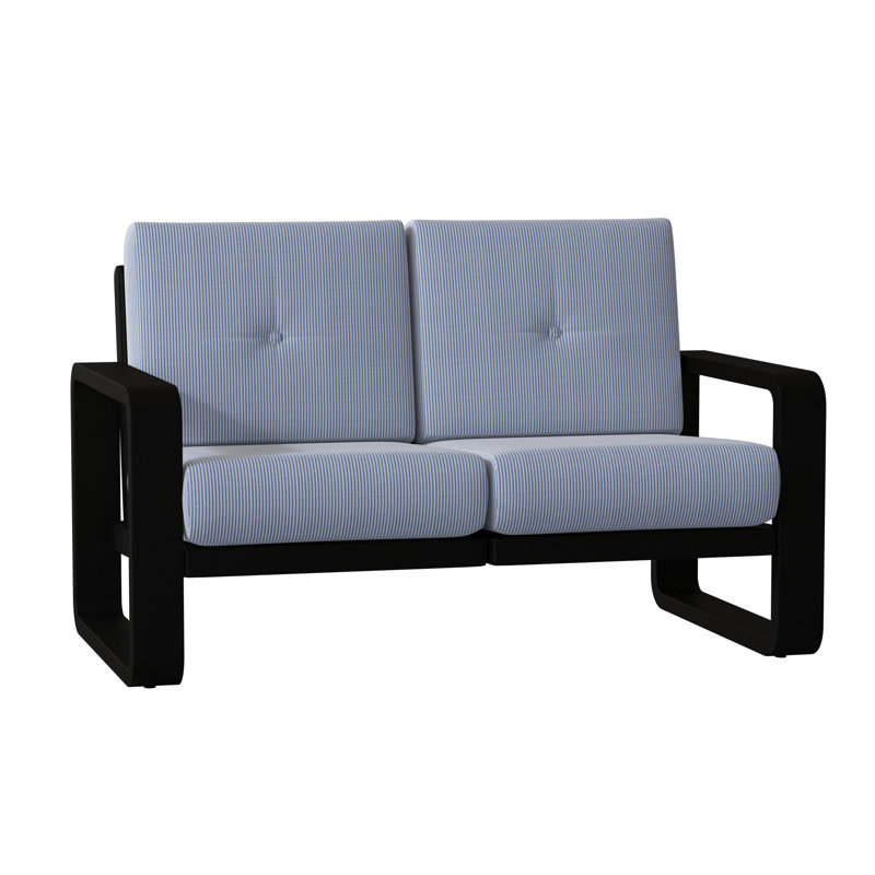 Vale Outdoor 2 - Seat Loveseat, Canvas Bird's Eye Sunbrella® Canvas, Textured Black