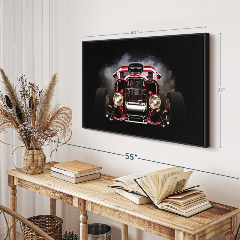 Smoking Hot Rod Canvas Print, 27" H x 40" W