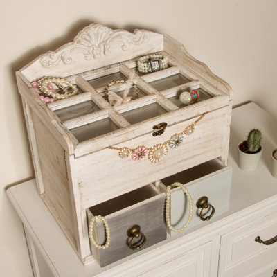 Wood Jewellery Box + Drawers