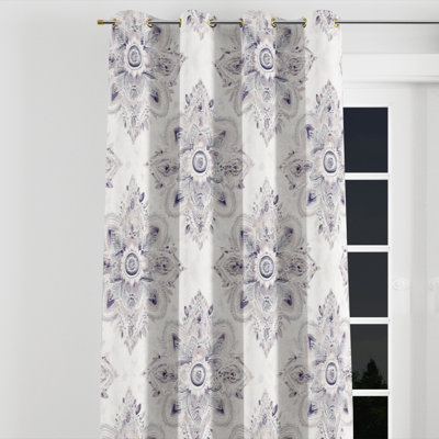 Paisley Window curtains - Boho Azayah Velvet Grommet Curtain - 1 Panel