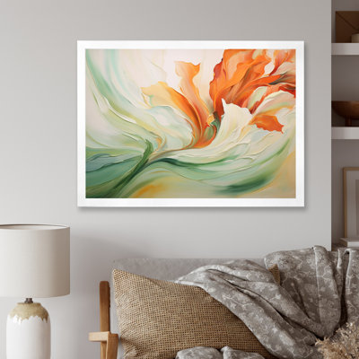 Green Flowing Petals - Abstract Botanicals Framed Prints