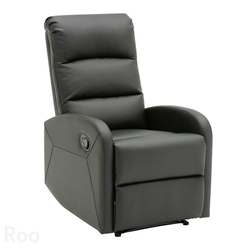 Fauteuil inclinable contemporain - similicuir noir, Noir