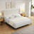 King Size Bed Frame High Headboard Upholstered Platform Bed With Wave