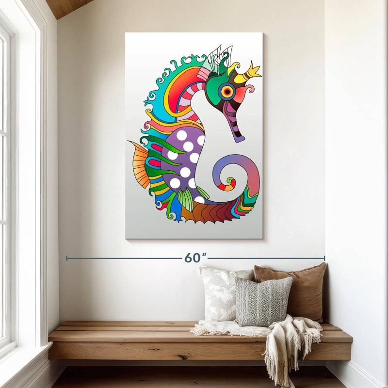 Hippocampe coloré Brampt, H 48 po x l 32 po
