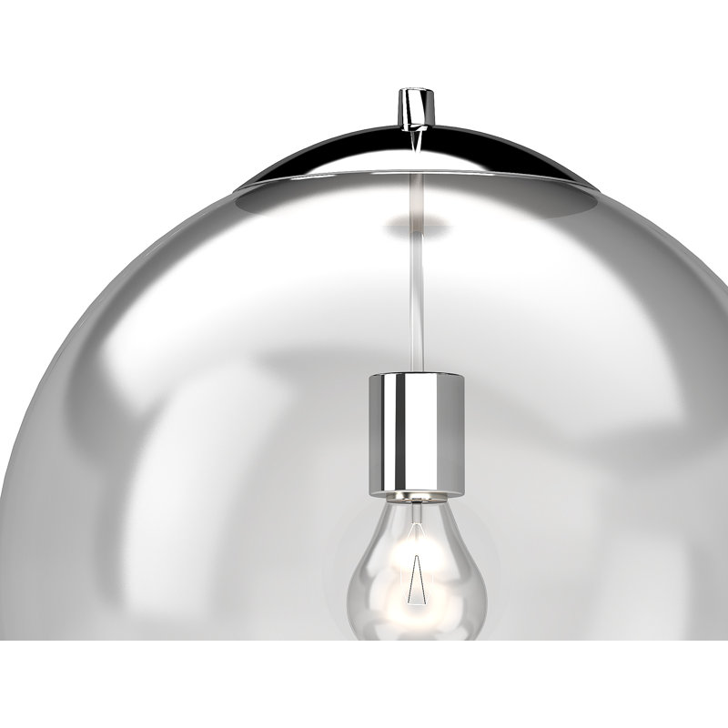 Luminaire suspendu d'intérieur en chrome l 14 po avec abat-jour en verre transparent Jarissa, Chrome, 150 W