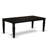 7 Piece Dining Table Set Consist of a Rectangle Wooden Table with Butterfly Leaf and 6 Light Sable Linen Fabric Upholstered Chairs, Black-2109249147-2109249144-2109249092
