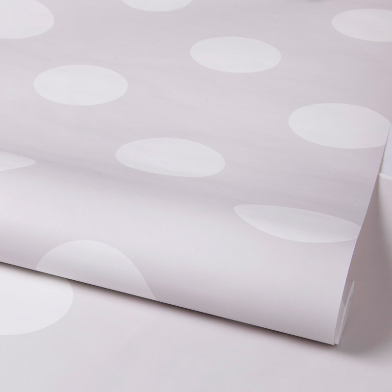 Cotton 10m x 52cm Matte Wallpaper Roll, Grey/White