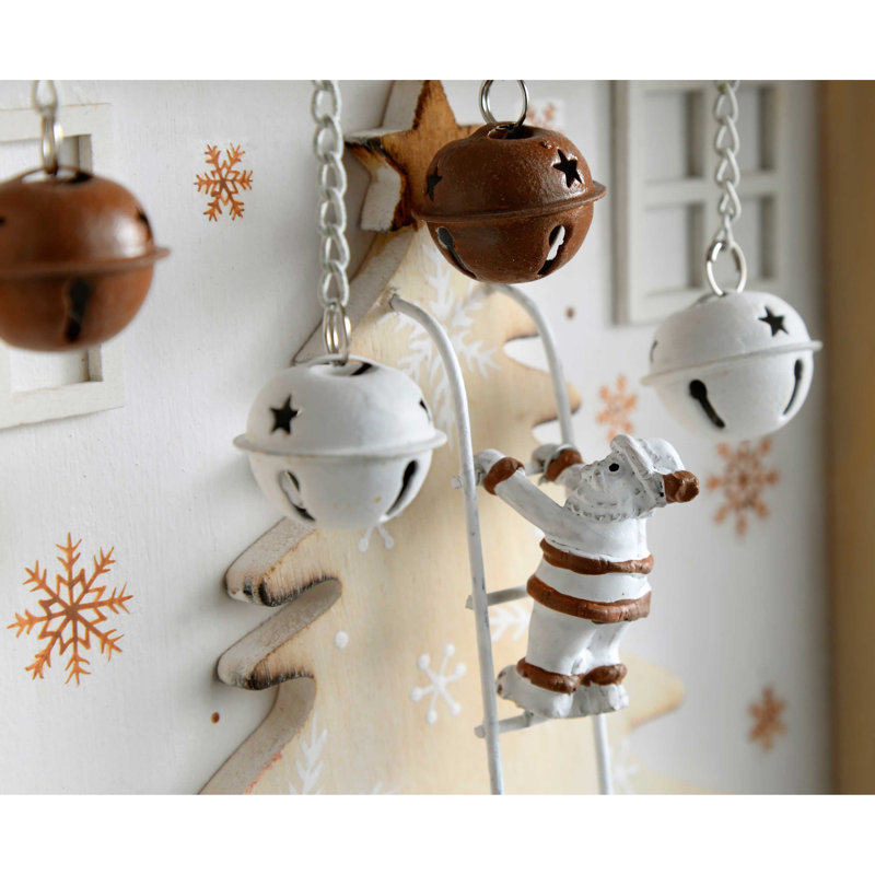 Christmas Advent Calendar, White/Brown