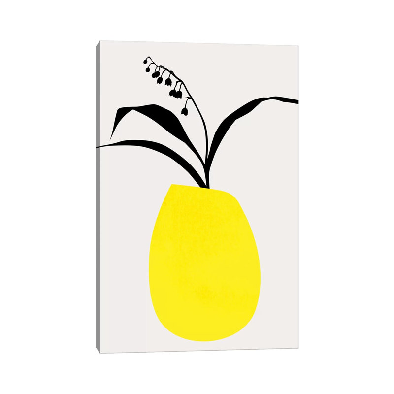 Water Lilies - Yellow by Kubistika - Print on Canvas, 66.04cm H x 45.72cm W x 3.81cm D, Wrapped Canvas