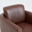 Fauteuil demi-tonneau pivotant à 33 ° en cuir véritable de 33 po de largeur avec structure en bois massif, aucun assemblage requis-286240318
