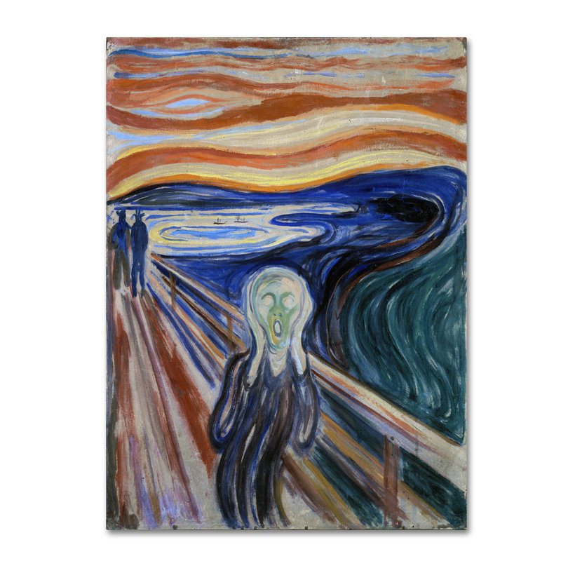 « the scream » par impression sur toile tendue Edvard Munch, H 24 po x l 18 po
