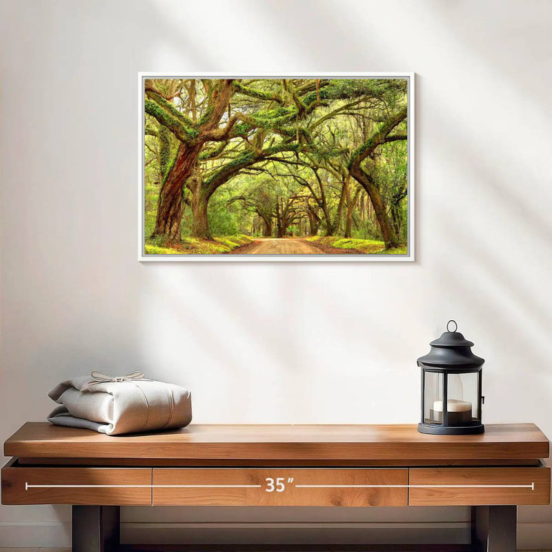 Charleston Oak Forest, 19 po x 13 po, Cadre flottant blanc