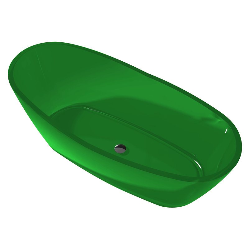 Ember 65.63'' x 32.5'' Soaking Stone Bathtub, Emerald Green