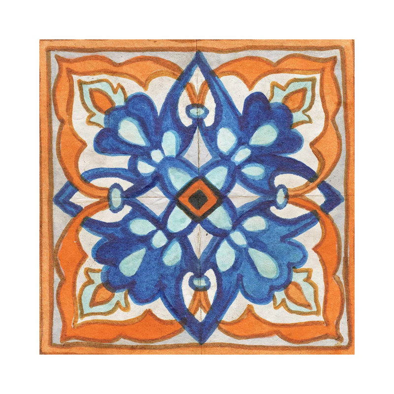 Colorful Tile II by Elizabeth Medley - Wrapped Canvas Painting, 66.04cm H x 66.04cm W