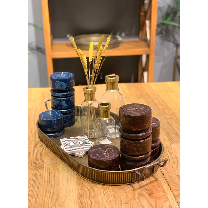 Bougie cylindrique sans parfum, Bleu très foncé