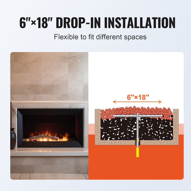 6 x 18 Inch Stainless Steel Drop-In Fire Pit Pan
