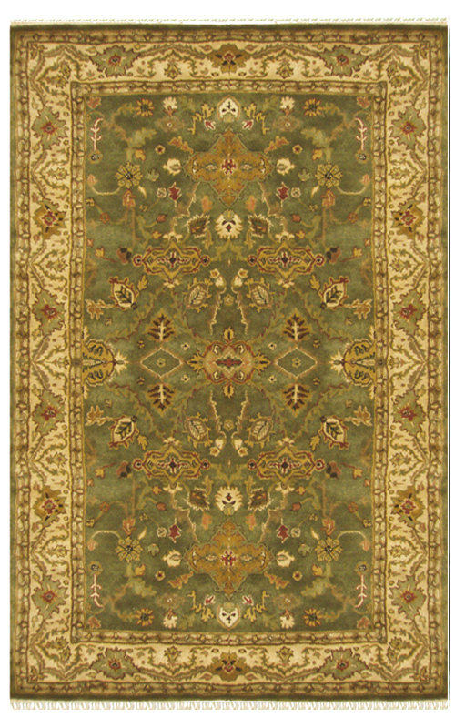 Tapis brun clair / beige en laine touffeté à la main Ushak, Rectangle 9 pi 6 po x 13 pi 6 po