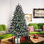 Arbre de Noël artificiel givré enneigé avec pommes de pin et baies, support en métal pour la maison, le bureau et les fêtes-199527208-199527214