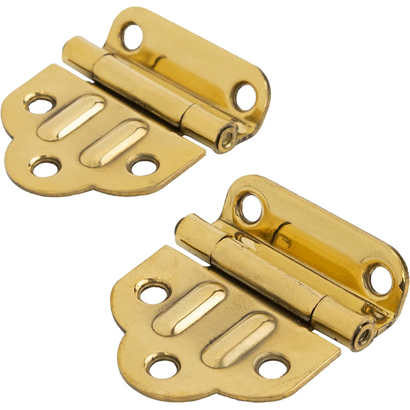 Gold Solid Brass Offset Cabinet Door Hinges, Set of 2