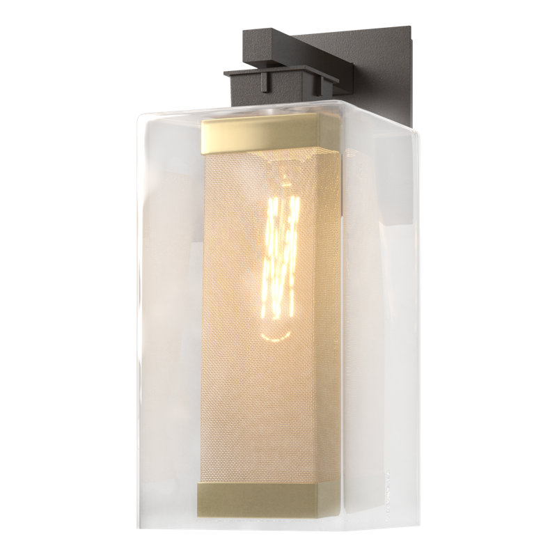 Polaris Outdoor Armed Sconce, Coastal Gold, 16.4" H x 6.4" W x 9.1" D, Coastal Burnished Steel