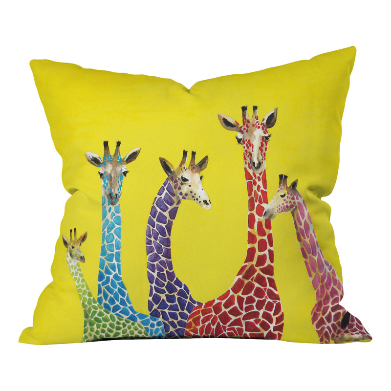 Clara Nilles Jellybean Giraffes Throw Pillow, 16" x 16"