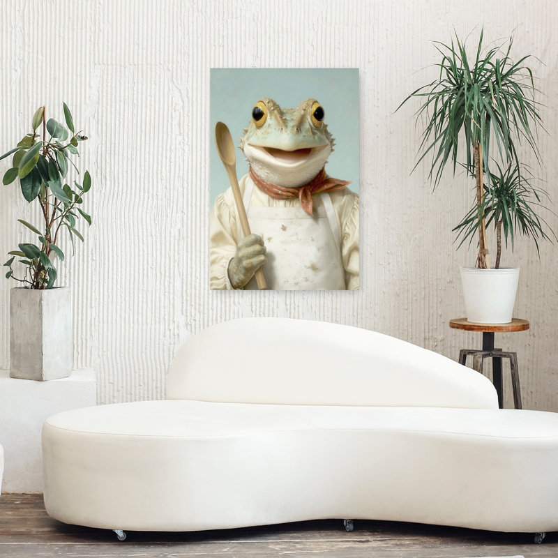 Happy Frog Cook by Andreas Magnusson - Wrapped Canvas Print, 91.44 cm H x 60.96 cm W
