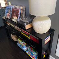 Eileen 62.2'' Console Table, Storage Sofa Table with Drawers and Shelves Wildon Home Color: Black