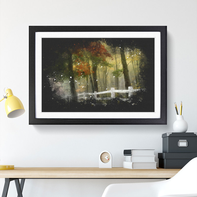 Autumn Forest Vol.6 Paint Splash - Picture Frame Graphic Art, 48cm H x 65cm W x 2cm D, Black