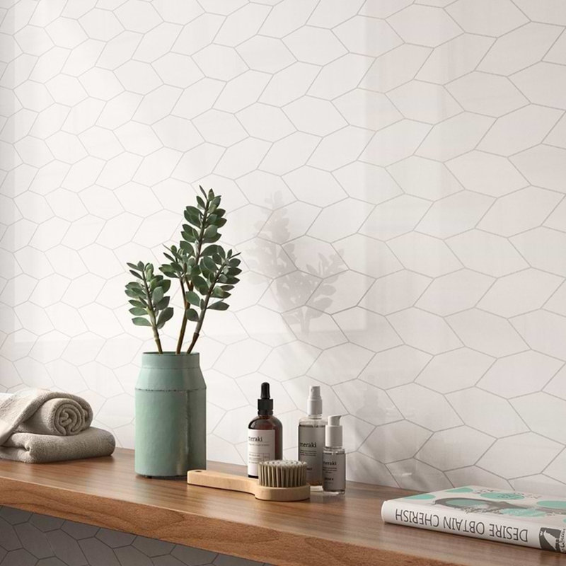 Minera 2x5 Foliage Polished Marble Look Porcelain Mosaic Tile