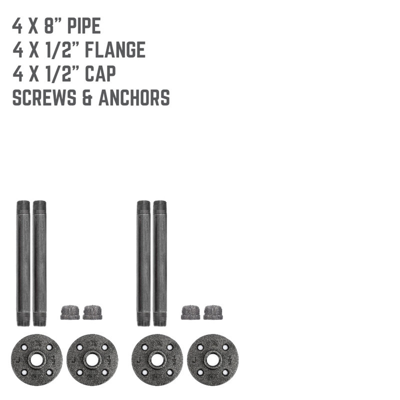 Ensemble de support de tablette industrielle robuste Malti - paquet de 4, H 3 po x l 3 po x P 8 po