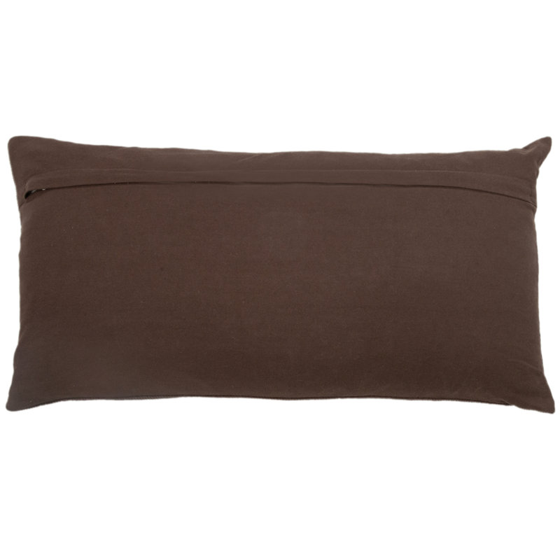 Brockett Textured Cotton Throw Pillow, Dark Brown