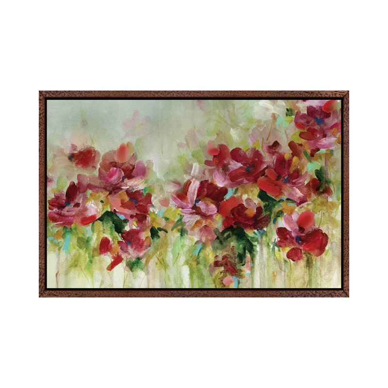 Playful Garden by Carol Robinson - Painting on Canvas, 66.04 cm H x 45.72 cm W, Classic Brown Wood Framed