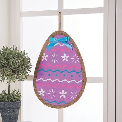 Bright Easter Egg Burlap Door Sign - Home Decor - 1 Piece -  The Holiday Aisle®, 16E50490EEB7402DB68B2445DECEEBB6